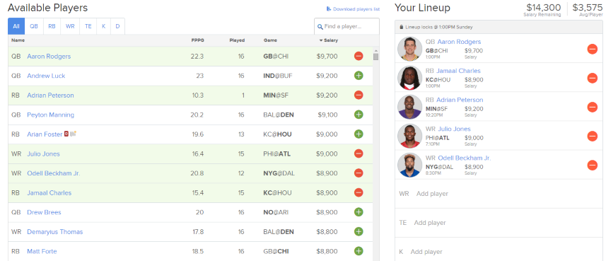 Help with Week #1 Rosters